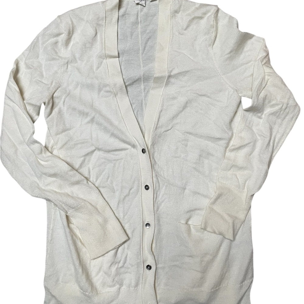 GAP White Button-Up Long Cardigan